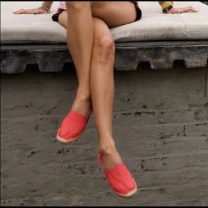 Soludos bright coral espadrilles